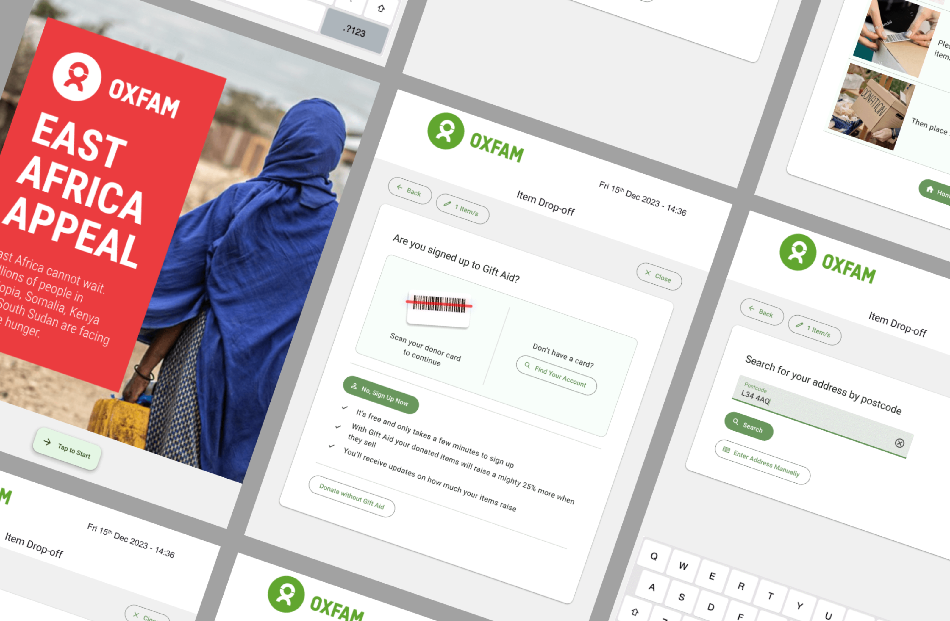 Donor Station for Oxfam GB designed with Material