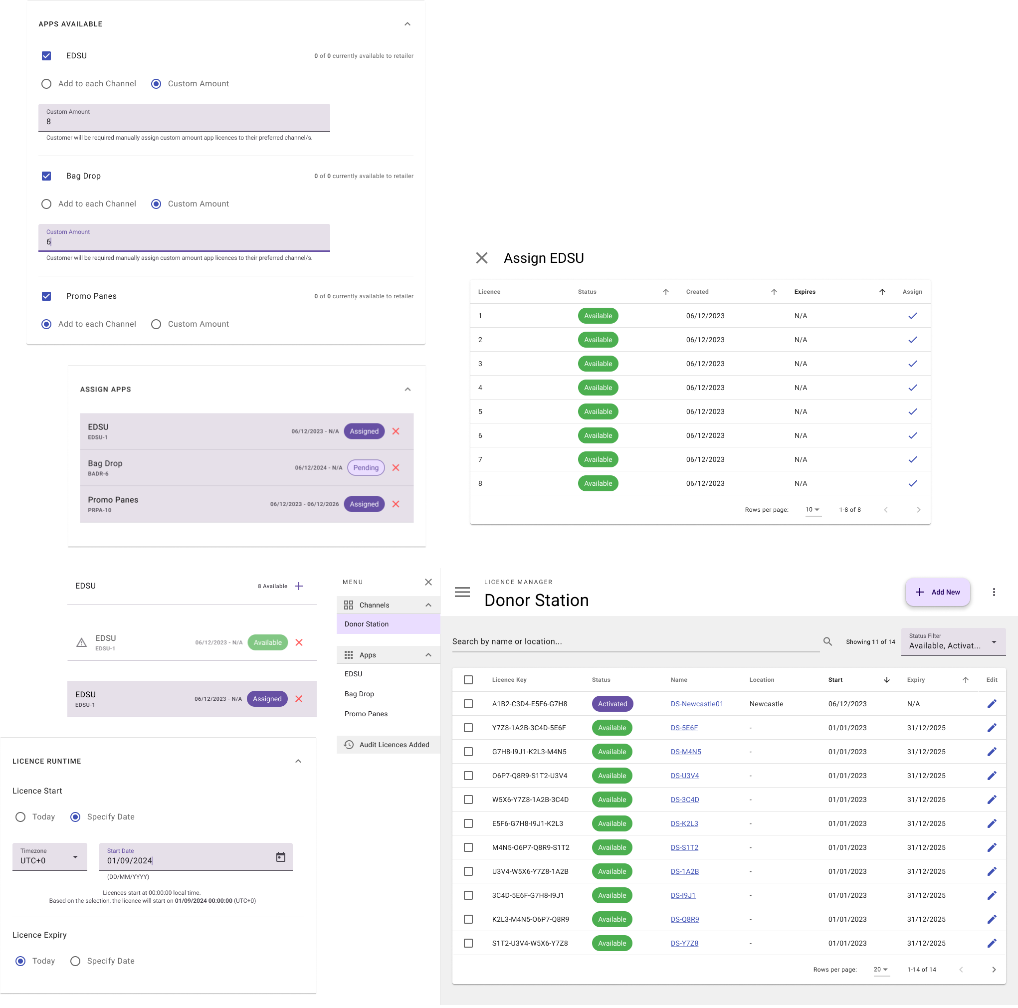 Licence Manager Component Examples