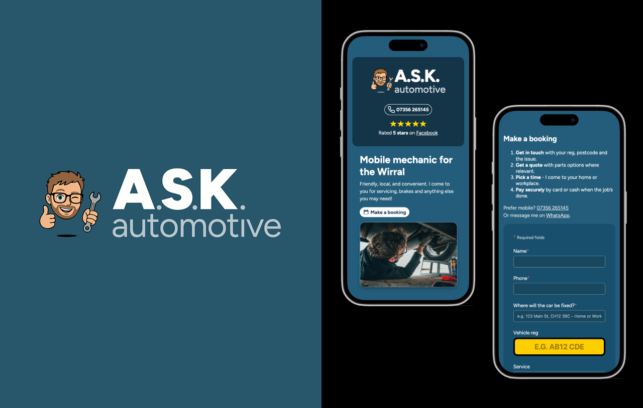 ASK Automotive Logo Design & Website Build
